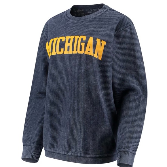 Pressbox Tops - Women's Pressbox Navy Michigan WolverinesComfy Cord Vintage Wash Medium